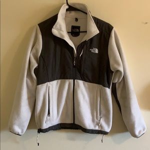 White and gray north face